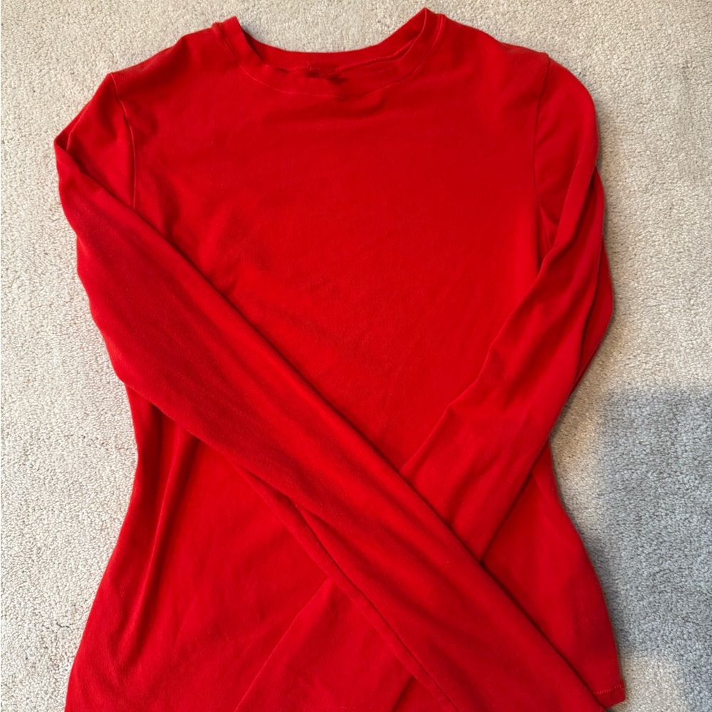 Skims Cottong Jersey Long Sleeve in Poppy Red